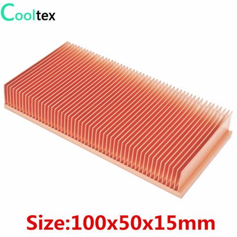 DIY Pure Copper Heatsink 100x50x15mm Skiving Fin Heat Sink Radiator Cooling for Electronic Chip LED Heat dissipation ► Photo 1/6