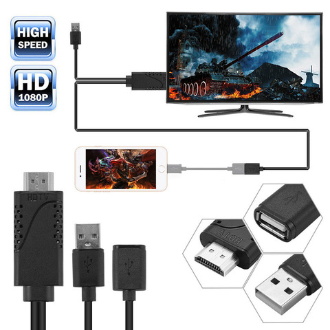 Universal Smart Phone USB to HDMI 1080P HD TV Adapter Cable for iPhone Samsung Xiaomi Android IOS Phone to HDMI Connector Cable ► Photo 1/1