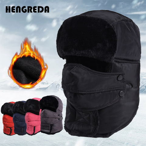 Winter Hat with Ear Flaps Men Women Warm Hats Detachable Face Mask Windproof Waterproof and Breathable Faux Fur Hunt for Skiing ► Photo 1/6