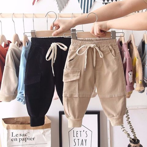 Baby Boy Pants Fashion Kids Clothes autumn Spring children Trousers for boys cargo pants solid toddlers black khaqi ► Photo 1/6