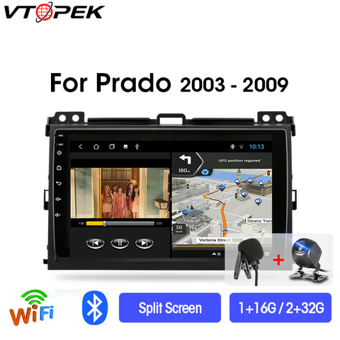 Vtopek 2din Android 9.0 Car Radio Multimidia Video Player Navigation GPS For Toyota LAND CRUISER Prado 120 2003-2009 Head Unit ► Photo 1/6