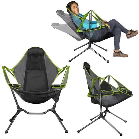Foldable Outdoor Chair Garden Swing Chair Beach Moon Chair With Pillow For Camping Fishing Ultralight Portable Chair ► Photo 1/6