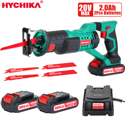 HYCHIKA 20V Cordless Reciprocating Saw  Multifunction Electric Saw for metal wood meat bone pipe cutting saw with blade kit ► Photo 1/6