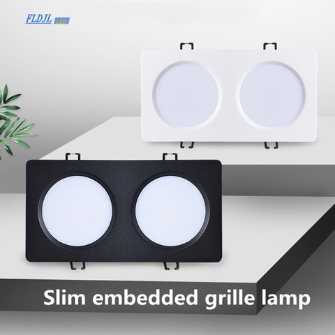 Dimmable square LED grille  AC85-265V 7W 9W 12W 15W recessed downlight LED panel light indoor lighting ► Photo 1/5