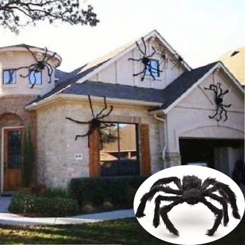30cm/50cm/75cm/90cm/125cm/150cm/200cm Black Spider Halloween Decoration Haunted House Prop Indoor Outdoor Giant Decor ► Photo 1/6