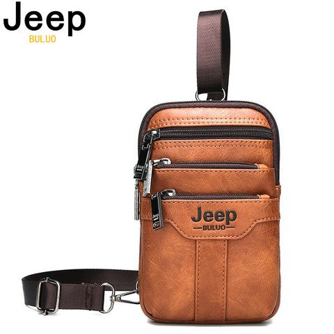 JEEP BULUO Multi-function Small Sling Chest Bag Legs Waist Bag For Man New Fashion Casual Crossbody Men Messenger Bags ► Photo 1/6