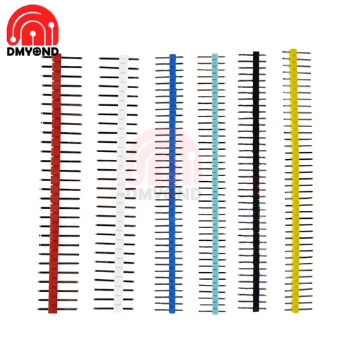 10pcs 40 Pin 10 Colorful 1x40 Single Row Male 2.54mm Breakable Pin Header Connector 40pin Strip for PBC Board Soldering Welding ► Photo 1/6