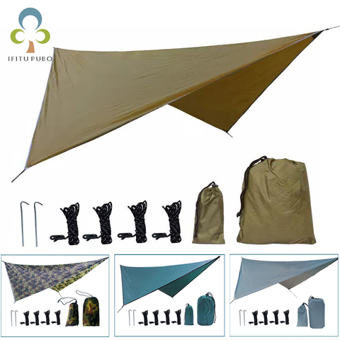 350x280cm Waterproof Tarp Tent Shade Outdoor Camping Hammock Rain Fly UV Garden Awning Canopy Sunshade Ultralight 5 Colors ZXH ► Photo 1/6