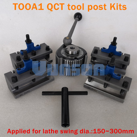 TOOA1 Lathe Swing Dia. 150~300mm Quick Change Tool QCT Post Turret Kits include 1pcs tool post+4pcs Tool Holders ► Photo 1/6