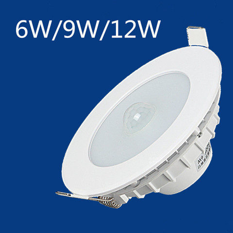 LED Recessed Ceiling Light 6W / 9W / 12W  no flicker PIR Motion Sensor LED Downlight light  AC 200-240V ► Photo 1/6
