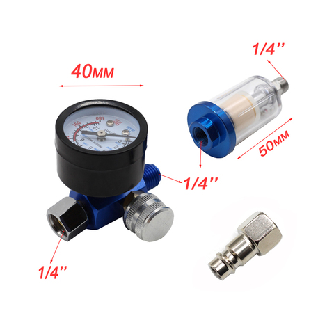 1/4'' Paint Spray  Gun Air Pressure Regulator Pressure Gauge Pneumatic Tool Accessories JP/EU/US Adapter Pneumatic ► Photo 1/6