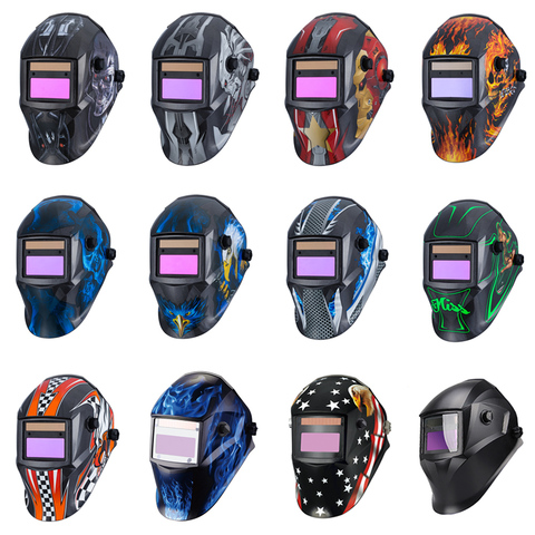 Welding mask Solar Automatic Li battery Electric DIN4/9-13 TIG MIG Welding helmet Auto Darkening Welding Mask ► Photo 1/6