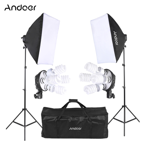 Andoer Studio Photo Lighting Kit Photography Lighting Kit Studio Light Stand Softbox for Photo Studio Light for Photography ► Photo 1/6