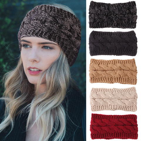 Winter Warmer Knitted Headband Womens Crochet Turban Stretch Hairband  Headwrap