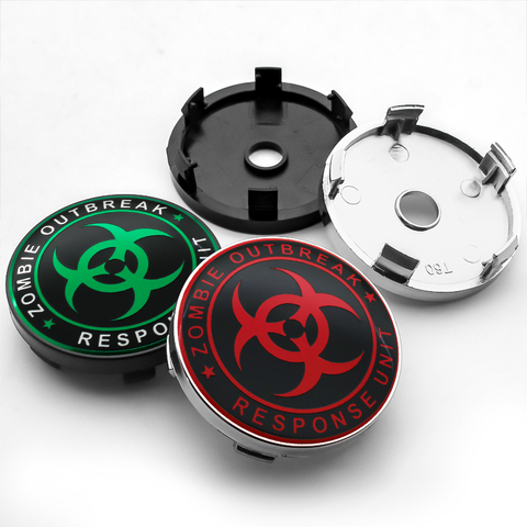 56mm+60MM Zombie Outbreak Response Team Biohazard Car Styling Car Wheel Center Hub Caps Sticker Wheel Dust-proof Cover ► Photo 1/6