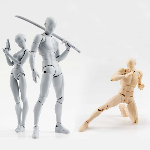 High Quality BODY KUN / BODY CHAN Pose Play Grey Color Ver. Black Orange PVC Action Figure Collectible Model Toy ► Photo 1/6