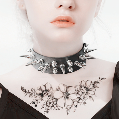 Gothic Choker Goth Girls Vegan Leather Collar Punk Chokers Harajuku Emo  Necklace