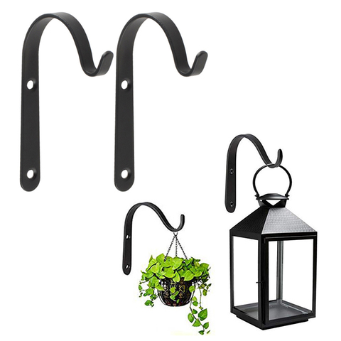 4Pc Metal Hooks J-Hook Vintage Wall Hanger Screw Hooks F/ Hanging Plant Bracket Flower Basket Lantern Cloth Towel Coat Hats Rack ► Photo 1/6