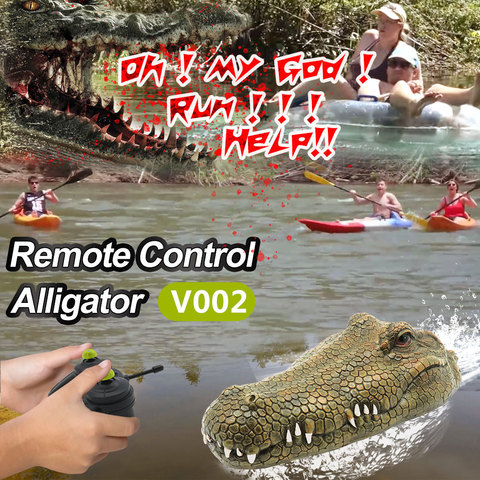 Flytec V002 V005 RC Boat 2.4G Remote Control Electric Racing Boat for Pools with Simulation Crocodile Head Spoof Toy For Adults ► Photo 1/6