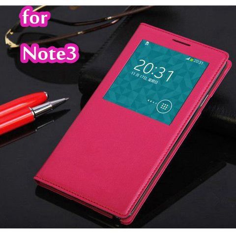 Auto Sleep Wake Up Function Smart View Flip Case Slim Leather Back Cover With Chip For Samsung Galaxy Note 3 Note3 N9000 N9005 ► Photo 1/6