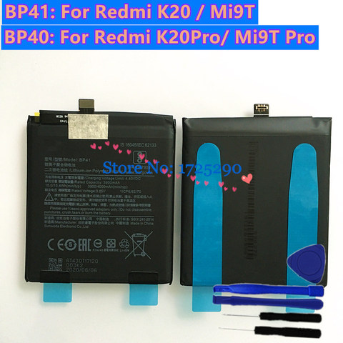 New High quality 4000mAh BP40 BP41 Battery  For Xiaomi Redmi K20 Pro K20Pro For Mi 9T Pro Mi9T pro Battery ► Photo 1/1