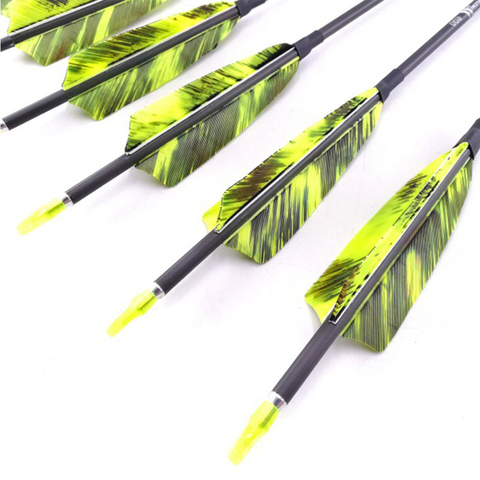 Archery Carbon Arrow Spine 400-1000 Shafts Turkey Feathers Pin Nock Points for Recurve Bow Longbow Hunting Shooting ► Photo 1/5