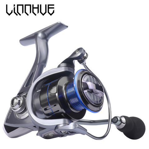 LINNHUE New Spinning Reel Screw-in Handle Fishing Reel LE1000-6000 Dark blue 5.2:1 High Speed 8kg Max Drag Reel Fishing ► Photo 1/6