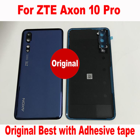 Original Back Battery Cover Housing Door with Adhesive tape Rear Case For ZTE Axon 10 Pro Lid + Camera Frame Glass Lens + Flash ► Photo 1/2