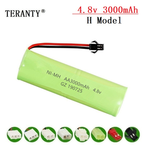 ( H Model ) 4.8v 3000mah NiMH Battery For Rc toys Cars Tanks Robots Boats Guns 4.8v Rechargeable Battery 4* AA Battery Pack 1-10 ► Photo 1/2