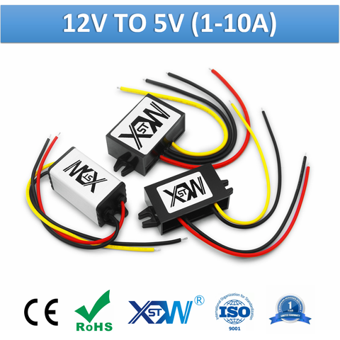 XWST DC to DC 12V to 5V Step-down Module Power Converter 1A 3A 5A 8A 10A Platic Shell Buck Converter 5 Volts Voltage Reducer ► Photo 1/6
