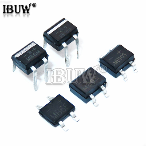 20PCS MB6F MB6S MB10S MB6M DB107S DB157S DB207S DB107 DB207 Rectifier Bridge SOP DIP Bridge Stack 0.5A 1A 600V 1000V ► Photo 1/1