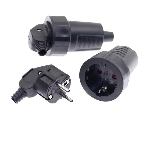 250V 16A Male Female Assembly Receptacle connector french Russia Korea German EU Schuko power cord wired cable plug Socket ► Photo 1/6
