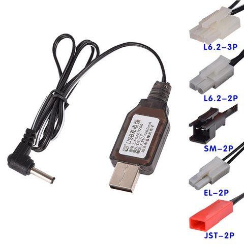 7.2V USB Charger Units with EL-2P/JST-2P/L6.2-2P/SM-2P Plug For Ni-Cd/Ni-Mh Battery Charger For rc toys car Spare Parts ► Photo 1/5