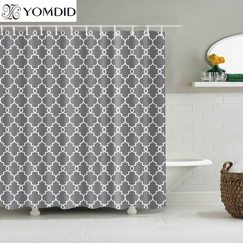 Waterproof Shower Curtains for Bathroom Home Decor Polyester Fabric Shower Curtains Geometric Pattern Multi-size Shower Curtains ► Photo 1/6