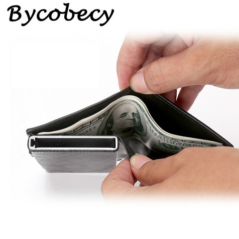 Bycobecy 2022 Unisex Metal Credit Card Holder With RFID Business Aluminum ID Cash Card Wallet Money Purse Smart Wallet 7 Colors ► Photo 1/6