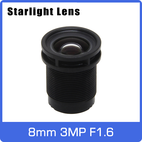 Starlight Lens 3MP 8mm Fixed Aperture F1.6 Big Angle For SONY IMX290/291/307/327 Low Light CCTV AHD IP Camera Free Shipping ► Photo 1/5