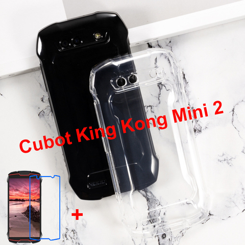 Transparent Phone Case For Cubot King Kong Mini 4G Black TPU Case Back Cover Protective Glass for Cubot KingKong Mini 2 Pelicula ► Photo 1/6