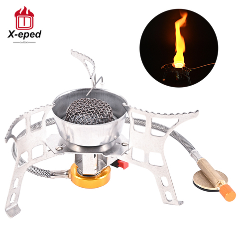 X-eped Camping Gas Stove Windproof Portable Outdoor Backpack Stove Folding Lighter Tourist Equipment For Hiking Cooking 3500W ► Photo 1/6