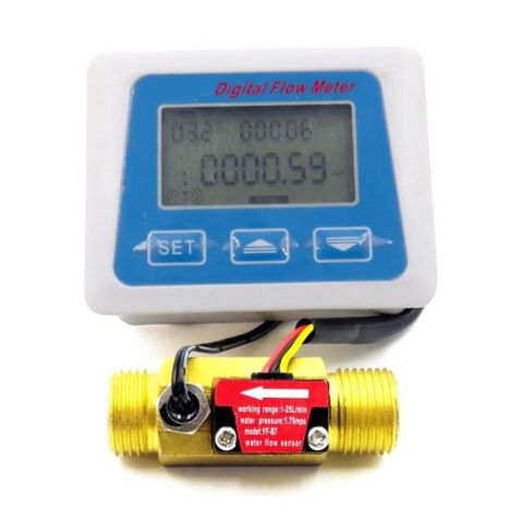 New Digital Lcd Display Water Flow Sensor Meter Flowmeter Rotameter Temperature qyh ► Photo 1/6