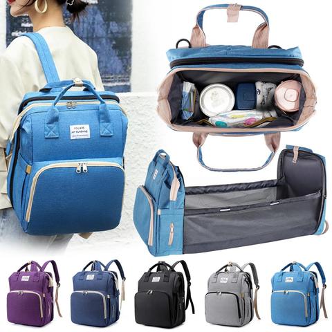 Multifunctional Portable Folding Diaper Mum Mother Bag Travel Large Backpack Baby Bed Diaper Changing Table Pads For Mom Outdoor ► Photo 1/6