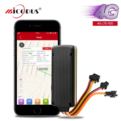 MiCODUS Car GPS Tracker 4G LTE FDD MV401G 9-72V Waterproof Cut Off Fuel Collision Alert 4G GPS Tracker Car Shock Alarm FREE APP ► Photo 1/6