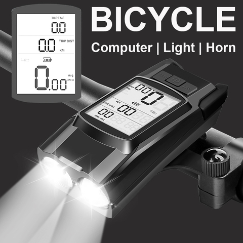 Flashlight For Bike T6 LED Bicycle Computer Horn USB Bike Light Front 2 Holder Waterproof Cycling Headlight Odometer Accessories ► Photo 1/6