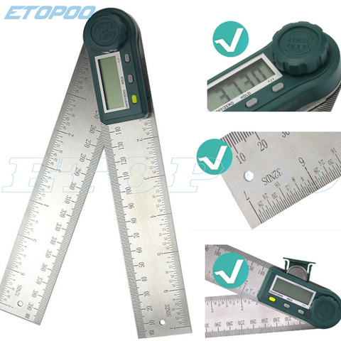 0-200mm 0-300mm updated  Stainless Steel Digital Protractor Inclinometer Goniometer plastic Electronic Angle Level Measure Gauge ► Photo 1/6