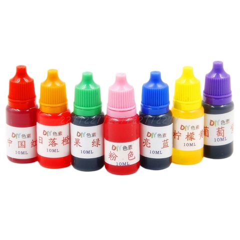 7 Pcs/set 10ml Food Grade DIY Hand-Made Dyeing Pigment Slime Crystal Mud Colorant Epoxy Crystal Grocery S18 19 Dropship ► Photo 1/6