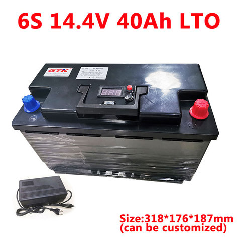 GTK 6S 14.4V 40Ah Lithium titanate 14V LTO battery pack with BMS for low temperature Emergency start of car+5A Charger ► Photo 1/5