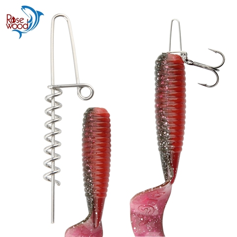 RoseWood 20pcs Pesca Soft Lure Fishing Pin 45mm 60mm Spiral Silicone Bait Stainless Steel Fishing Spring Pins Accessories ► Photo 1/6