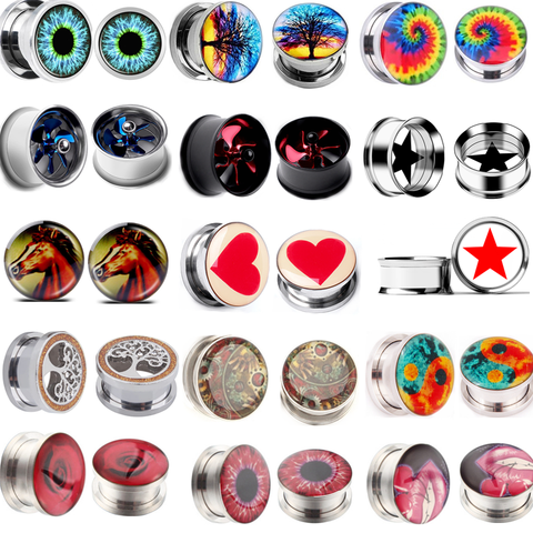 2PCS 3-20Mm Tree Ear Gauges Plugs And Tunnels Flesh Heart Ear Expander Gauge Earring Strecher Reamer Piercing Oreja Dilataciones ► Photo 1/6