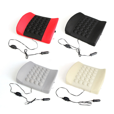 Car Electric Massage Cushion Vehicle Seat Back Waist Support Lumbar Pad  Massager