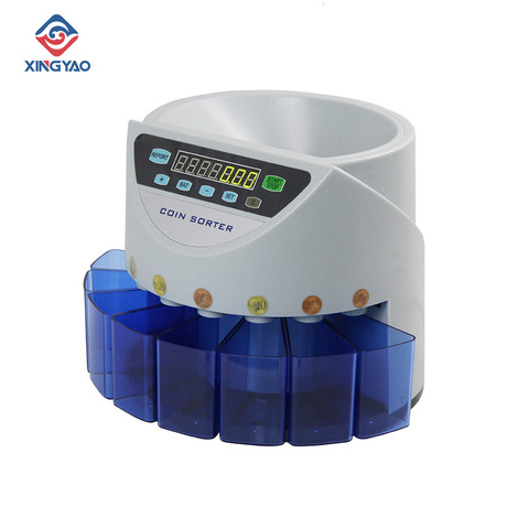 Blue Mixed Coin Value Sorter Euro Coin Counter For European Market Coins Counting machine with 8 money tube ► Photo 1/6