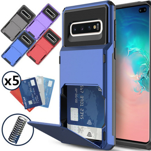 Case for Samsung Galaxy S10 Plus 5G S9 S8 S7 Note 10 9 8 Case Wallet 5-Card Pocket Card Slot Cover For A7 A8 A9 2022 A750 A9S ► Photo 1/6